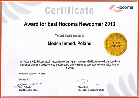Nagroda dla Meden-Inmed - najlepszy nowy dystrybutor Hocoma